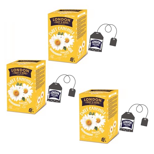 DEU | London Fruit® | Kamillenaufguss natürlich ohne Koffein | Kamillenblüten-Kräutertee in Filtern – 3 x 20 Beutel (90 g) von LONDON F&H COMPANY