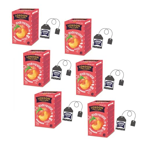 DEU | London Fruit® | Pfirsich- und Zitronengras-Kräutertee | Fruchtaufguss-Einzelbeutel, natürlich ohne Koffein – 6 x 20 Filter (240 g) von LONDON FRUIT & HERB COMPANY