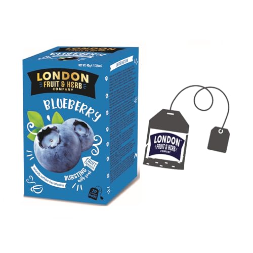 London Fruit® | Antioxidativer Blaubeeraufguss auf natürliche Weise ohne Koffein | Verdauungskräutertee für den Abend – 20 Filter (40 g) von LONDON FRUIT & HERB COMPANY