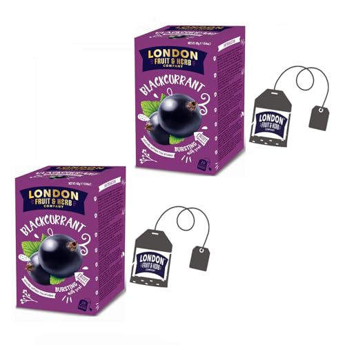 London Fruit® | Aufguss aus schwarzen Johannisbeeren | Infusions-Einzelbeutel – 2 x 20 Filter (80 g) | Fruchtiger Kräutertee ohne Koffein von LONDON FRUIT & HERB COMPANY