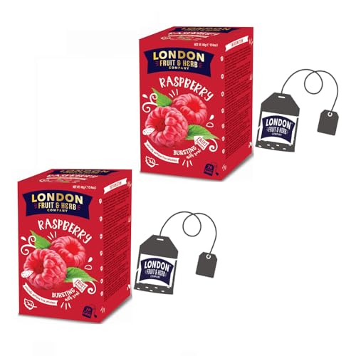 London Fruit® | Himbeer-Hibiskus-Aufguss | Infusions-Einzelbeutel – 2 x 20 Filter (80 g) | Fruchtiger Kräutertee ohne Koffein von LONDON FRUIT & HERB COMPANY