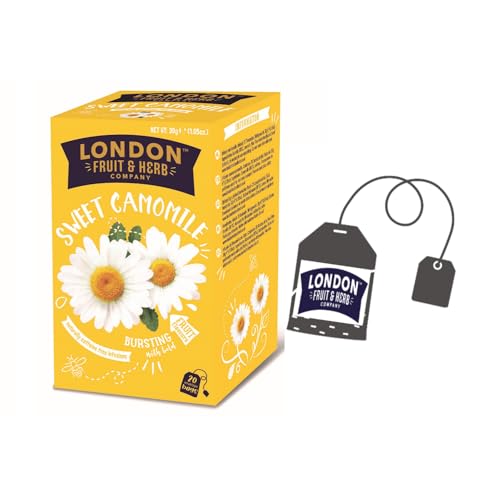 London Fruit® | Kamillenaufguss natürlich ohne Koffein | Kamillenblüten-Kräutertee in Filtern – 20 Beutel (30 g) von LONDON FRUIT & HERB COMPANY