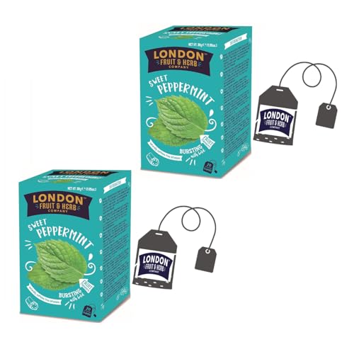 London Fruit® | Minz- und Lakritzaufguss ohne Koffein | Minz-Verdauungs-Kräutertee mit Lakritze – 2 x 20 Filter (60 g) von LONDON FRUIT & HERB COMPANY