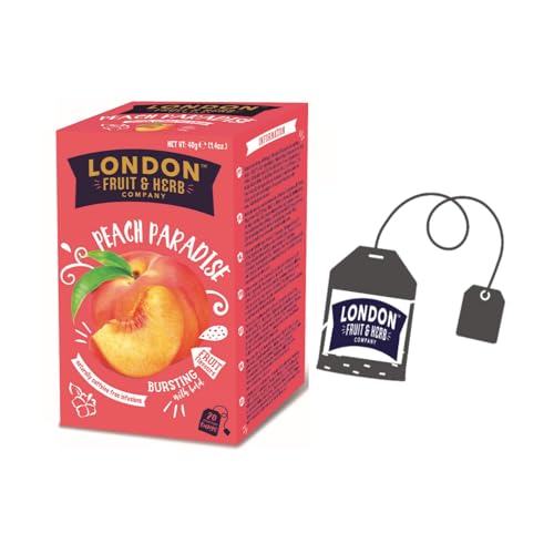 London Fruit® | Pfirsich- und Zitronengras-Kräutertee | Fruchtaufguss-Einzelbeutel, natürlich ohne Koffein – 20 Filter (40 g) von LONDON FRUIT & HERB COMPANY