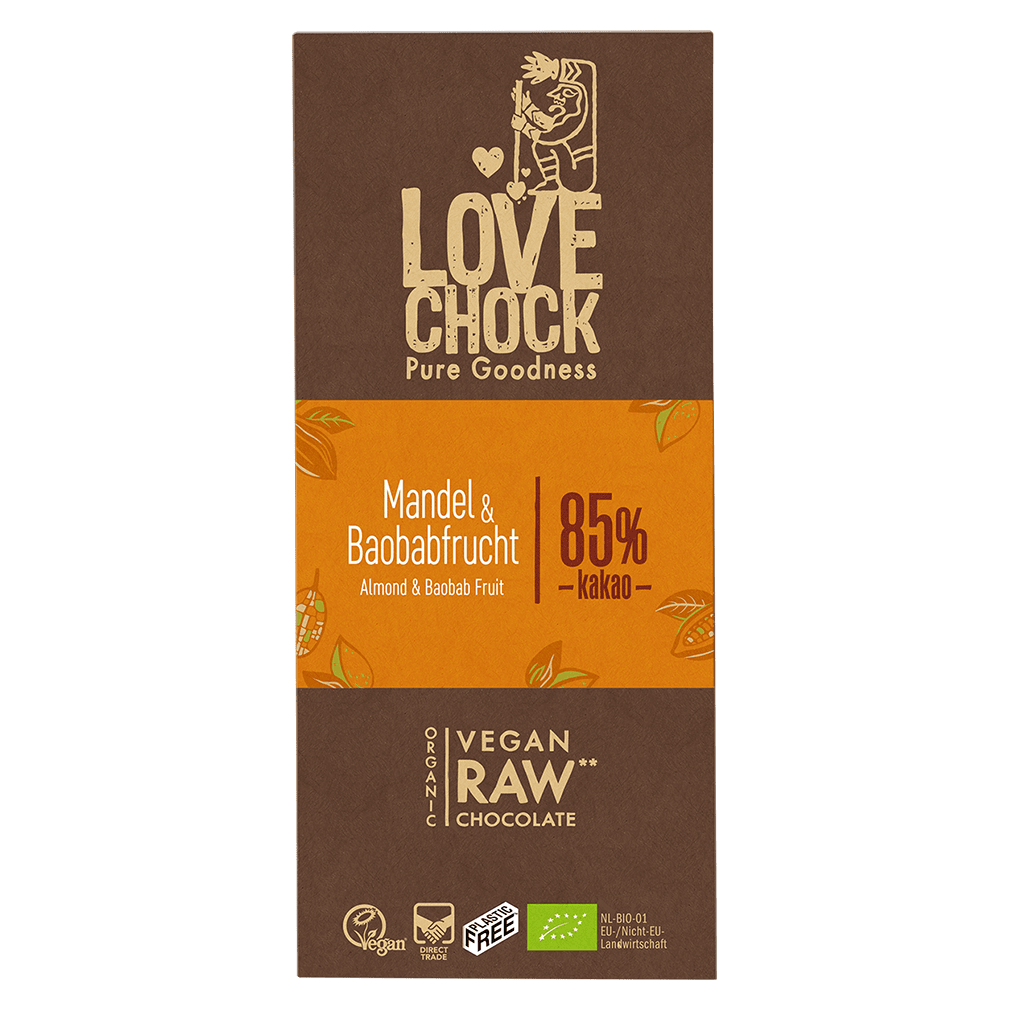 Bio Raw Mandel-Baobab Schokolade von LOVECHOCK