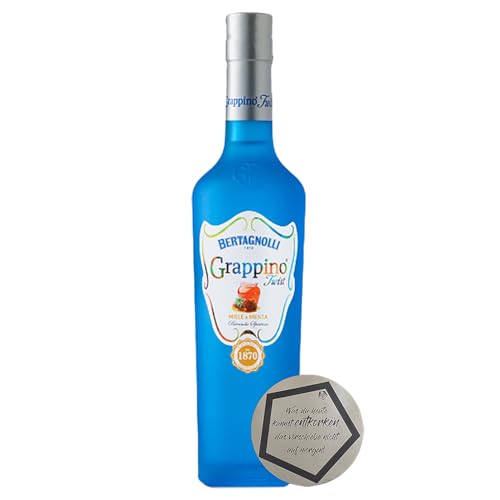 1 Flasche Bertagnolli | Grappino Twist Honig & Pfefferminz 0.5 l 28% vol inkl. LOVEVINO Silver Button Sticker von LOVEVINO.eu