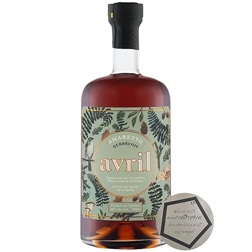 1 Flasche Distillery Mariana | Avril Amaretto (Ahornsirupbasis) Quebecois 0.75 l 26% vol inkl. LOVEVINO Silver Button Sticker von LOVEVINO.eu