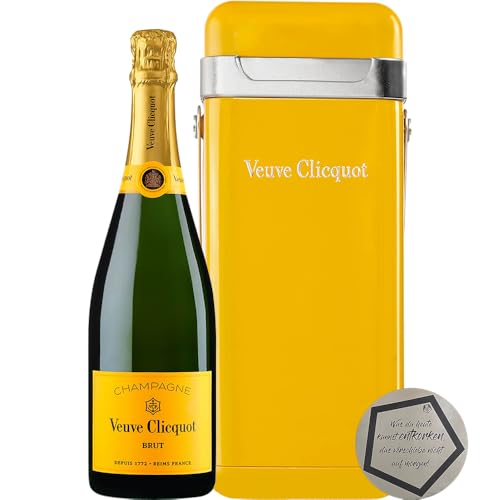 1 Stück Veuve Clicquot | Yellow Label Brut Champagner "Clicquot Cooler " 0.75 l 12% vol inkl. LOVEVINO Silver Button Sticker von LOVEVINO.eu