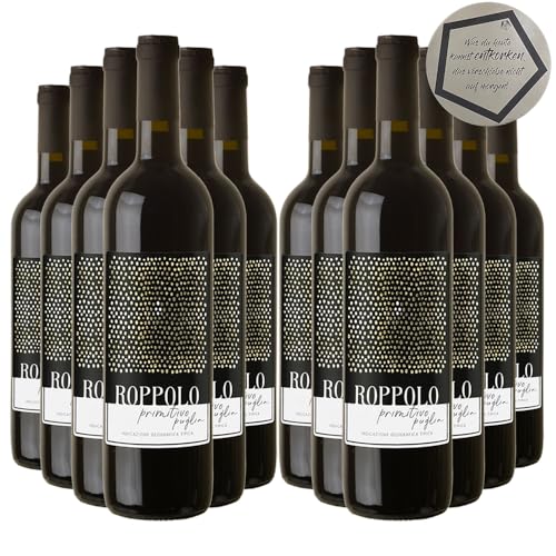 12 Flaschen La Bollina | Roppolo Primitivo Puglia IGT 2021 0.75 l | inkl. LOVEVINO Silver Button Sticker von LOVEVINO.eu