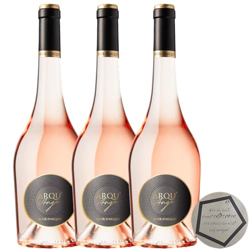 3 Flaschen Sieur d'Arques | Arqu'Ange Grenache Noir Rose Pays d'Oc IGP 2022 0.75 l inkl. LOVEVINO Silver Button Sticker von LOVEVINO.eu