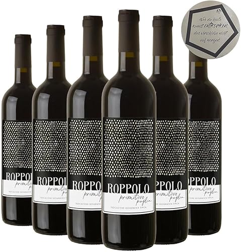 6 Flaschen La Bollina | Roppolo Primitivo Puglia IGT 2021 0.75 l | inkl. LOVEVINO Silver Button Sticker (6 Flaschen) von LOVEVINO.eu