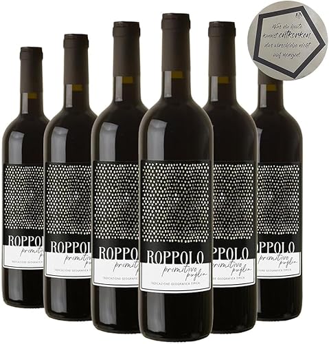 6 Flaschen La Bollina | Roppolo Primitivo Puglia IGT 2021 0.75 l | inkl. LOVEVINO Silver Button Sticker von LOVEVINO.eu