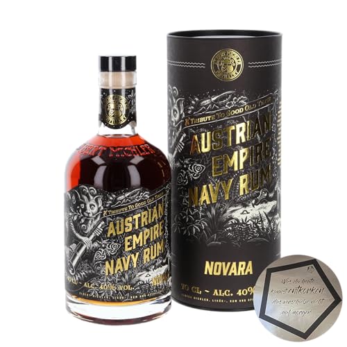 Albert Michler I Austrian Empire Navy Rum NOVARA I 700 ml I 40% Volume I Brauner-Rum inkl. LOVEVINO Silver Button Sticker von LOVEVINO.eu