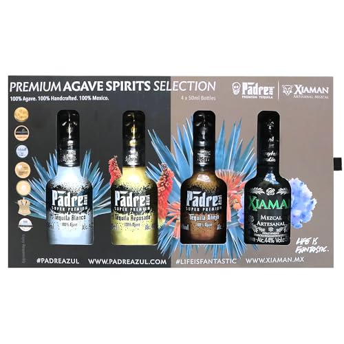 Tres Mujeres | Padre Azul Premium Agave Spirits Selection Miniaturset 4x 0.05 l 40% vol (Padre Azul Blanco, Reposado, Anejo & Mezcal) von LOVEVINO.eu