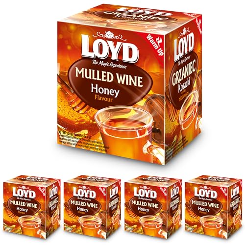 LOYD® Mulled Wine Tee Honig - 4 Box - 4 x (30g 10 Teebeutel) - Glühwein Früchtetee Tea Honey - Tea Aromatisiert Honigtee mit Zimt, Trockenfrüchte, Fruit Tea Cay von LOYD