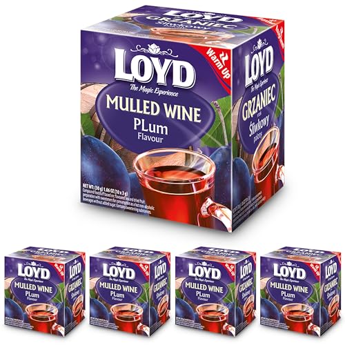 LOYD Glühtee Pflaume – 4 x 10 Pyramidenbeutel, 4er Pack - Aromatischer Glühweingewürztee mit Fruchtiger Pflaume & Winterlichen Gewürzen - Perfekt für Kalte Tage, Intensiver Geschmack - Mulled Wine Tee von LOYD