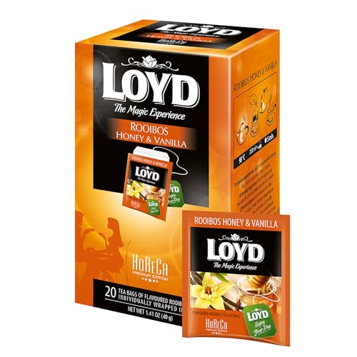 LOYD - HORECA Rooibos Tee Honig & Vanille – 20 Einzelverpackte Teebeutel, Premium Qualität, Aromatischer Rooibos mit Süßer Honig- & Vanillenote für Gastronomie, Hotel & Restaurant, Koffeinfre - 40g von LOYD