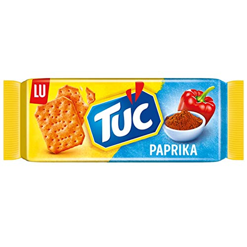 TUC Paprika 1 x 100g I Salzgebäck Einzelpackung I Knabbergebäck mit Paprika-Geschmack I Fein gesalzene Snack-Cracker von TUC