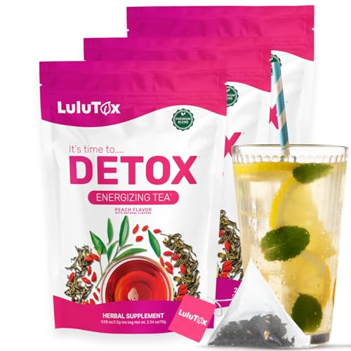 LULUTOX Detox Tee zum Abnehmen – Natürliche Kräutermischung mit Löwenzahn, Ginseng & Ingwer – Unterstützt Abnehmziele, Verdauung, Blähungen & Wohlbefinden in den Wechseljahren – Vegan (84 Teebeutel) von LULUTOX