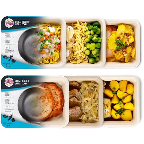 LUNCH4YOU Fertiggerichte – frisch zubereitet und gekühlt geliefert | Hausgemachtes Fertigessen, gesunde Mahlzeit & schnelles Essen für die Mikrowelle | 6 x 500g – (Fit Style Box) von LUNCH4YOU