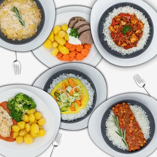 LUNCH4YOU Fertiggerichte – frisch zubereitet und gekühlt geliefert | Hausgemachtes Fertigessen, gesunde Mahlzeit & schnelles Essen für die Mikrowelle | 6 x 500g – (Variety Style Box) von LUNCH4YOU