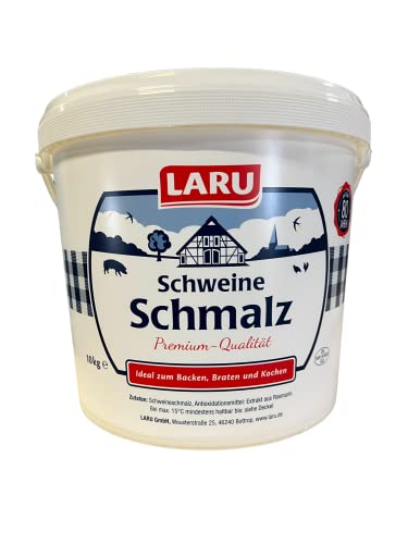 Schweineschmalz im 10 kg Eimer (rein-weiße Qualität) von LURU