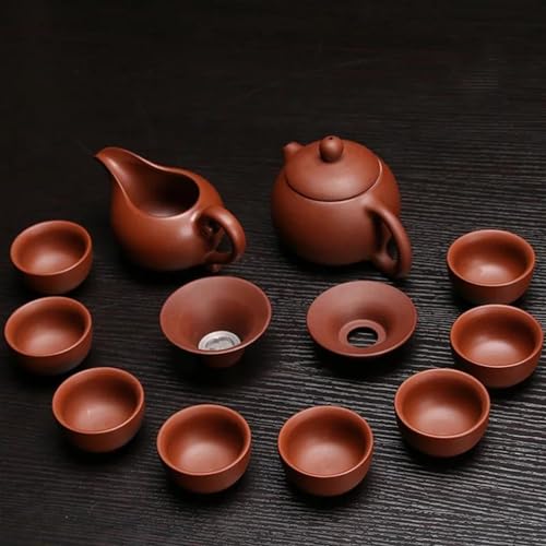 chinesisches Teeservice, chinesische Keramik-Teetasse, Keramik Lila Ton Tee-Set Kung Fu Topf Ei Xishi Gaiwan Teekanne Portion Tasse Teetasse Chinesische Trinkgeschirr Teekanne (Color : G) von LVUNZJCA