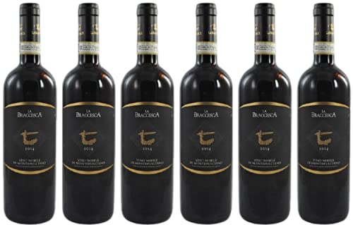 6 Flaschen Vino Nobile di Montepulciano DOCG 2014 Tenuta La Braccesca (Antinori) im Vorteilspack (6x075,l), edler, trockener Rotwein aus der Toskana von La Braccesca