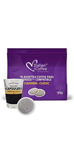 Kaffeepads CLASSICO (10 Vorratspackungen x 18 Kaffeepads - tot. 180 pads) Geeignet für Senseo Maschinen, Kaffee Italienischer Geschmack von La Capsuleria