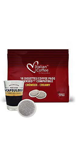 Kaffeepads CREMOSO (10 Vorratspackungen x 18 Kaffeepads - tot. 180 pads) Geeignet für Senseo Maschinen, Supercreme von La Capsuleria