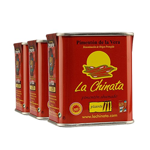 3er SET Paprika scharf La Chinata Pimentón de la Vera Picante 70 g geräuchert / Paprikapulver von La Chinata