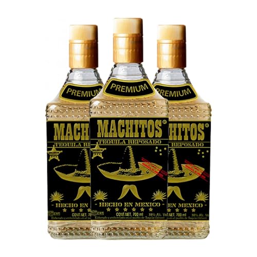 Tequila La Cofradía Machitos Reposado 70 cl (Schachtel mit 3 Flaschen von 70 cl)