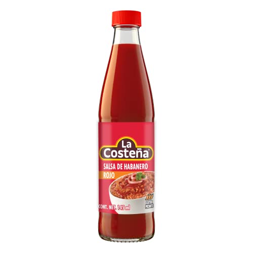 La Costena Habanero Red Pepper Sauce | 145ml | Mexikanische Küche | pikante Sauce | Schärfegrad von 10 | für echte Fans der mexikanischen Küche | Gut zum Kochen geeignet | Hervorragender Geschmack von La Costeña