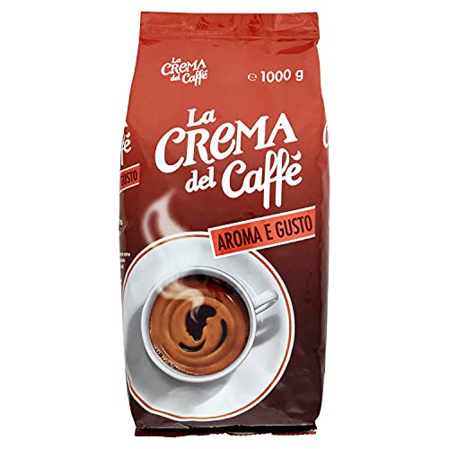 La Crema del Caffè Aroma e Gusto, Kaffeebohnen 1kg mit Intensiven Aromen von Geröstetem Brot und Bitterem Kakao mit Würziger Note, Arabica-Mischung und Dunkle Röstung von La Crema del Caffe