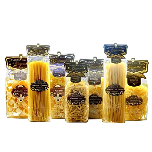 Multipack Pasta di Gragnano IGP- Calamarata, Paccheri Rigati, Fusilloni, Linguine, Spaghetti, Farfalloni, Cavatappi 7 x 500gr von La Fabbrica della Pasta di Gragnano