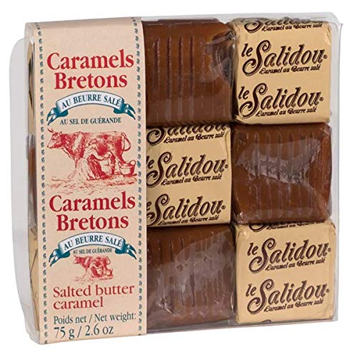 Bretonische Karamellbonbons, gesalzenes Butterkaramell, weich, mit Meersalz, Süßigkeiten, La Maison D´Armorine, 75 g von SALIDOU
