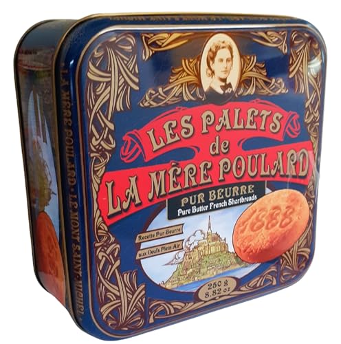 La Mère Poulard Les Palets Pur Beurre 250g Schmuckdose | Metalldose | Geschenkdose von La Mère Poulard