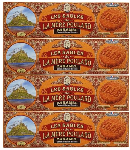 Les Sablés De La Mére Poulard Caramel 4 x 125g Caramel Butter Biscuits von La Mère Poulard