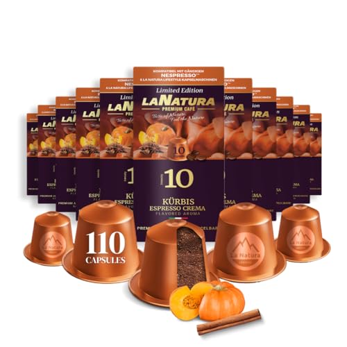 Kaffee Pumpkin Spice Espresso Crema Premium Aromatisierter 110 Aluminium Kaffeekapseln | 100% Recycelbar | La Natura Lifestyle von La Natura LIFESTYLE