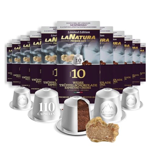 Kaffee White Truffle Espresso Crema Premium Aromatisierter 110 Aluminium Kaffeekapseln | 100% Recycelbar | La Natura Lifestyle von La Natura LIFESTYLE