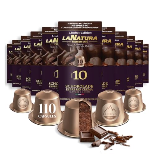Kaffeekapseln Schokolade Espresso Crema Premium Aromatisierter 110 Aluminium Kaffeekapseln | 100% Recycelbar | La Natura Lifestyle von La Natura LIFESTYLE