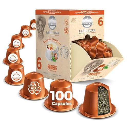 PREMIUM ROOIBOS TEE, 100 Teekapseln kompatibel mit Nespresso Kapselmaschinen, ein sanfter, koffeinfreier Kräutertee, by La Natura Lifestyle von La Natura LIFESTYLE