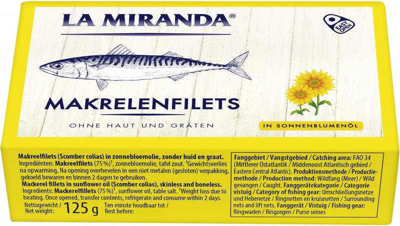 La Miranda Makrelenfilet in Sonnenblumenöl von La Miranda