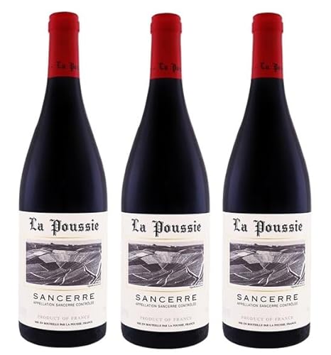 3x 0,75l - 2020er - La Poussie - Sancerre Rouge - Sancerre A.O.P. - Loire - Frankreich - Rotwein trocken von La Poussie