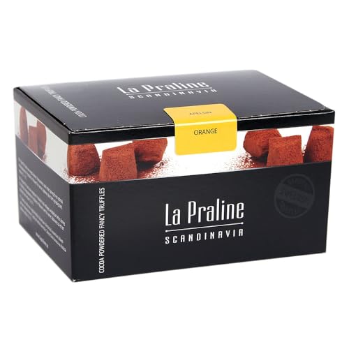 La Praline Schokotrüffel Pralinen mit Orangenstückchen - handgemacht in schwedischer Manufaktur (200g) von La Praline