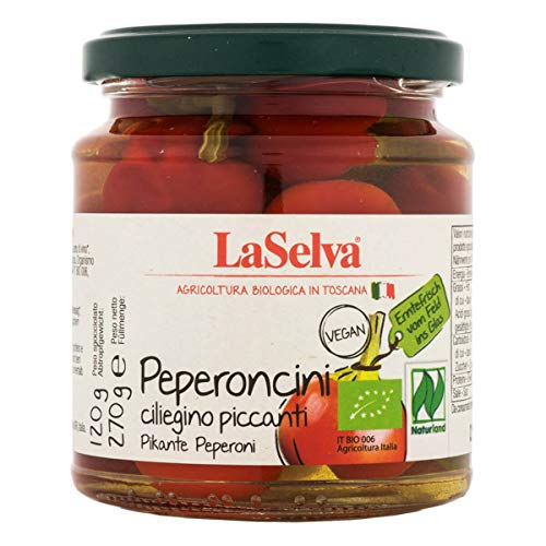 Pikante Peperoni, rot, in Weinessig 6 x 270 gr von LaSelva