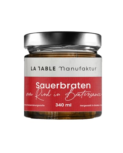 LA TABLE MANUFAKTUR Badischer Sauerbraten vom Rind 340 ml | frische Zutaten | Genuss & Restaurant für Zuhause | von Spitzenköchen gekocht | 12 Monate ungekühlt haltbar von La Table Manufaktur