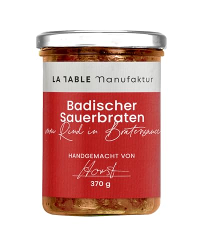 LA TABLE MANUFAKTUR Badischer Sauerbraten vom Rind 370 g | frische Zutaten | Genuss & Restaurant für Zuhause | von Spitzenköchen gekocht | 12 Monate ungekühlt haltbar von La Table Manufaktur