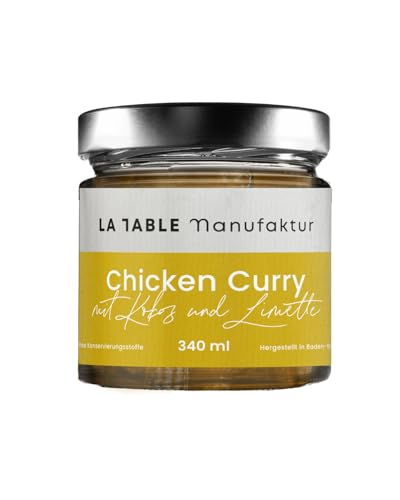 LA TABLE MANUFAKTUR Gelbes Chicken Curry 340 ml | saftige Hühnerkeule | frische Zutaten | Genuss & Restaurant für Zuhause | von Spitzenköchen gekocht | 12 Monate ungekühlt haltbar von La Table Manufaktur