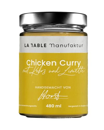 LA TABLE MANUFAKTUR Gelbes Chicken Curry 480 ml | saftige Hühnerkeule | frische Zutaten | Genuss & Restaurant für Zuhause | von Spitzenköchen gekocht | 12 Monate ungekühlt haltbar von La Table Manufaktur